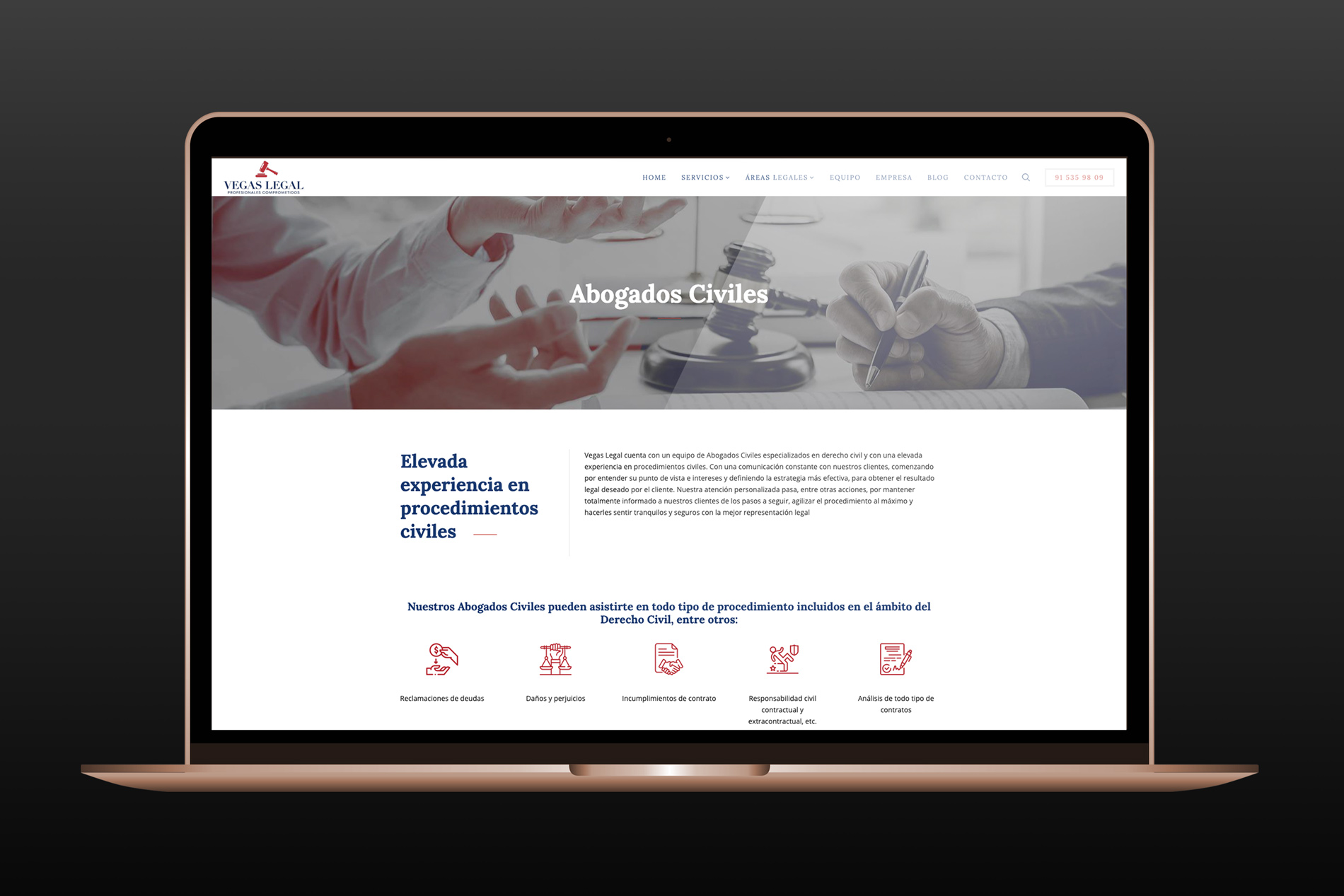 Diseño web Vegas Legal