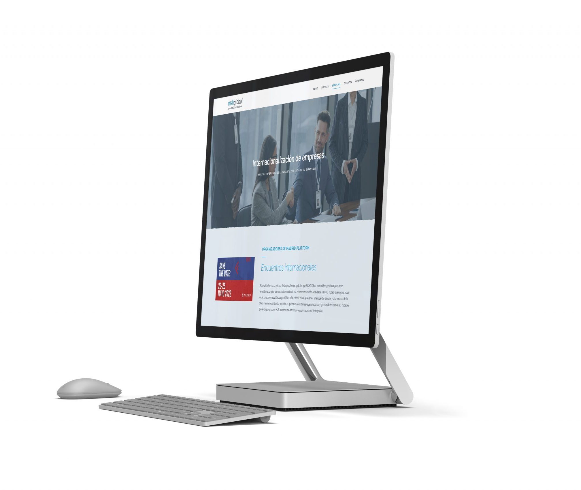 diseño web internacional pantalla